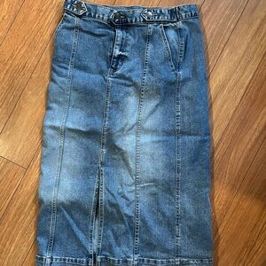 Chaps Blue Denim Pencil Skirt